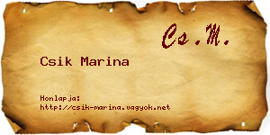 Csik Marina névjegykártya
